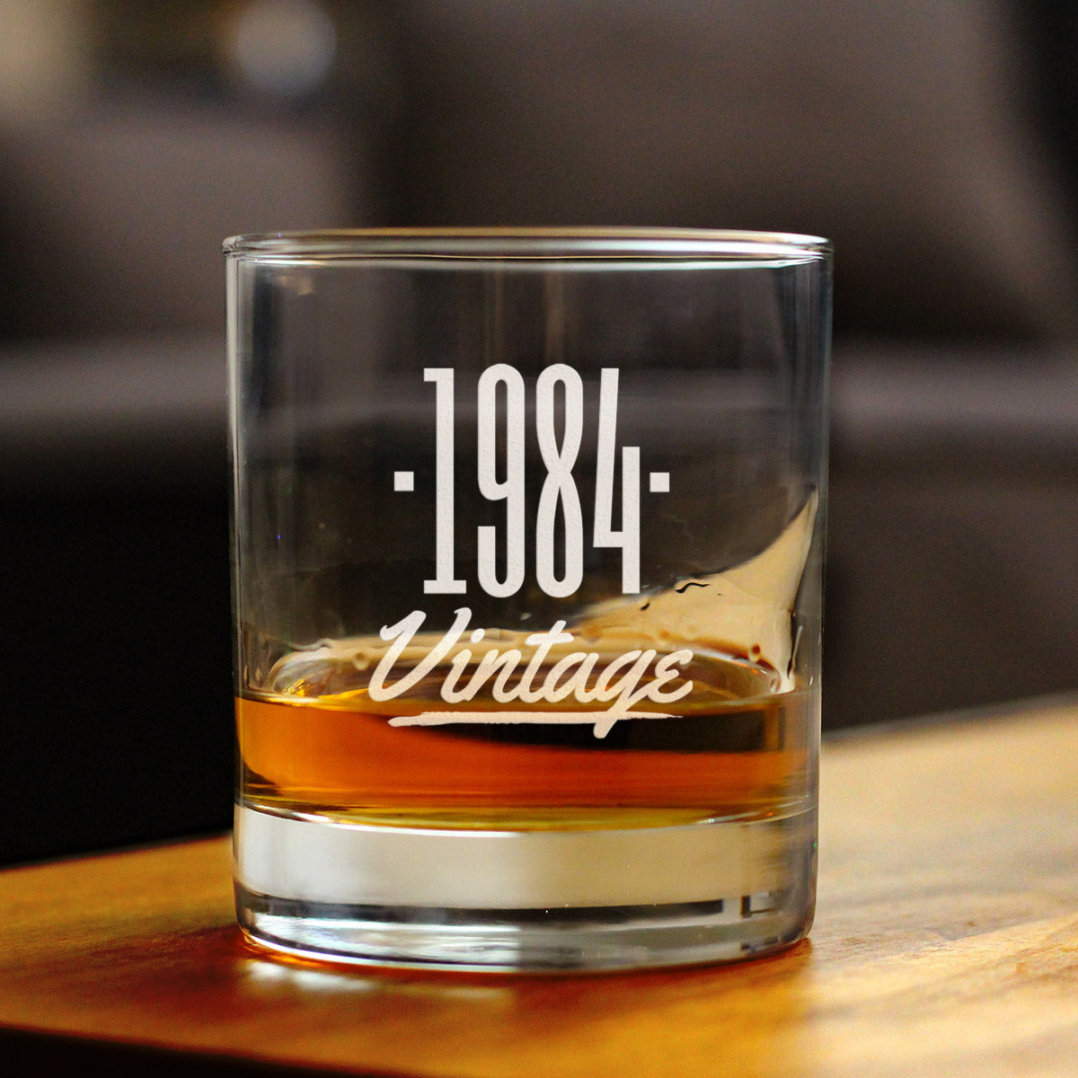 Vintage 1984 - Fun 41st Birthday Whiskey Rocks Glass Gifts for Men & Women Turning 41 - Retro Whisky Drinking Tumbler