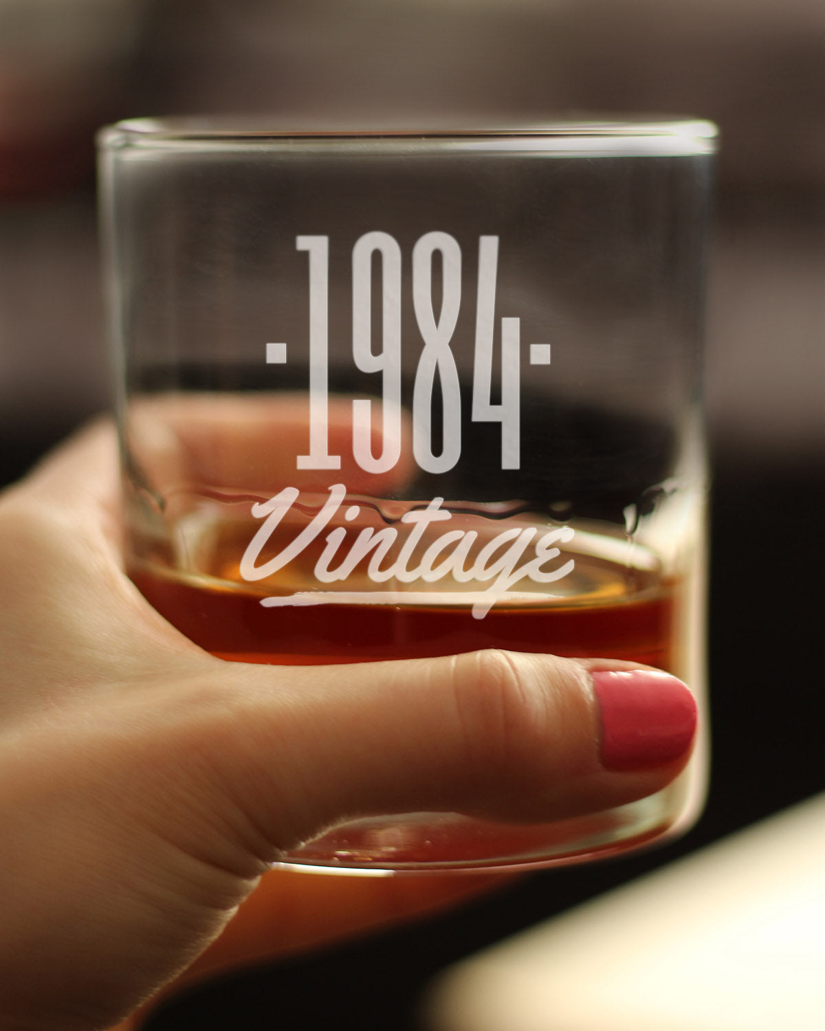 Vintage 1984 - Fun 41st Birthday Whiskey Rocks Glass Gifts for Men & Women Turning 41 - Retro Whisky Drinking Tumbler