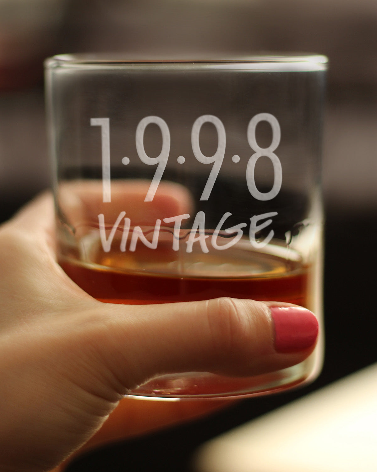 Vintage 1998 - Fun 27th Birthday Whiskey Rocks Glass Gifts for Men & Women Turning 27 - Retro Whisky Drinking Tumbler