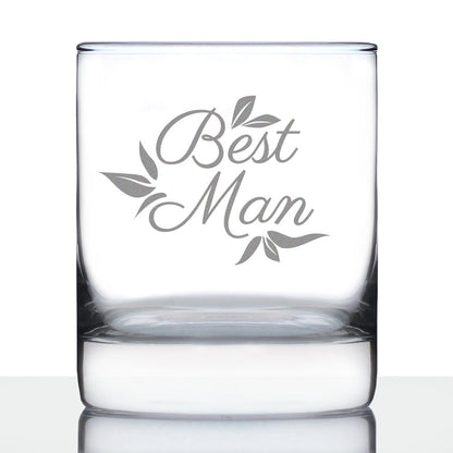 Best Man Old Fashioned Rocks Glass - Groomsmen Proposal Gifts - Unique Engraved Wedding Cup Gift