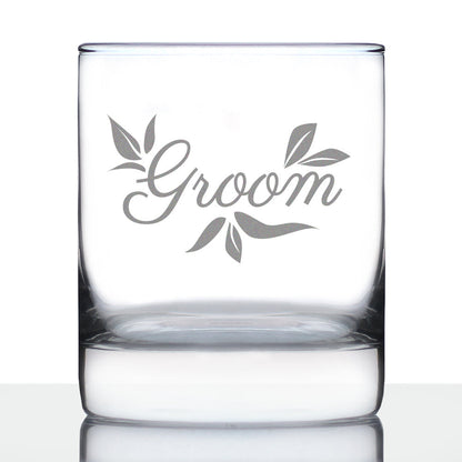 Groom Old Fashioned Rocks Glass - Unique Wedding Gift for Groom - Engraved Wedding Cup Gift