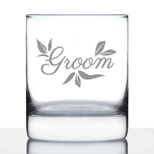 Groom Old Fashioned Rocks Glass - Unique Wedding Gift for Groom - Engraved Wedding Cup Gift