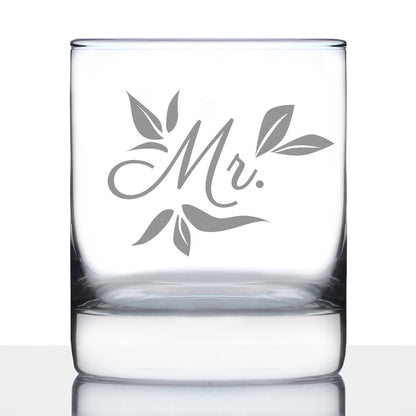 Mr. Old Fashioned Rocks Glass - Unique Wedding Gift for Groom - Engraved Wedding Cup Gift
