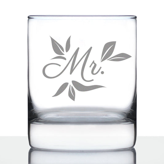 Mr. Old Fashioned Rocks Glass - Unique Wedding Gift for Groom - Engraved Wedding Cup Gift