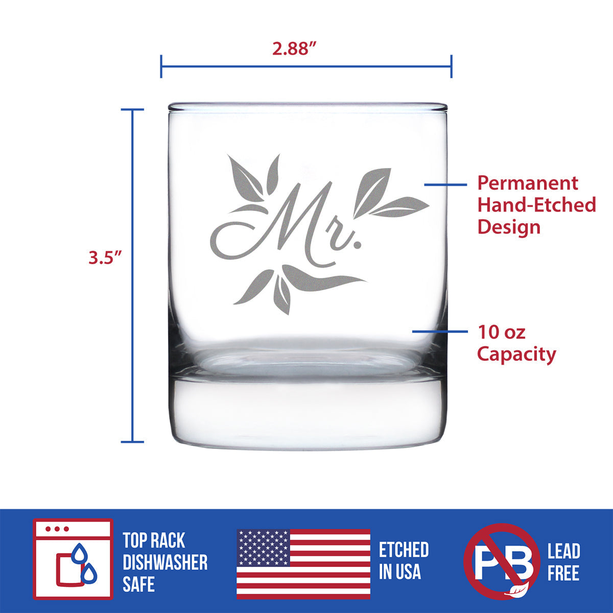 Mr. Old Fashioned Rocks Glass - Unique Wedding Gift for Groom - Engraved Wedding Cup Gift