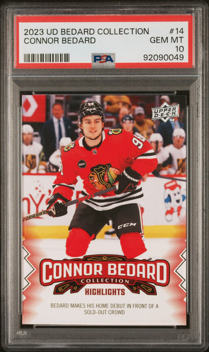 Graded 2023 Upper Deck Bedard Collection Connor Bedard #14 Rookie RC Hockey Card PSA 10 Gem Mint