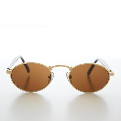 Small Oval Metal Vintage Sunglasses - Robin