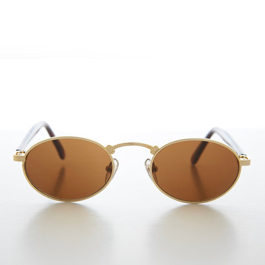 Small Oval Metal Vintage Sunglasses - Robin