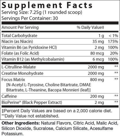 Lemonade Pre-Workout Energy Powder + Focus Boost & Hydration | Sugar Free