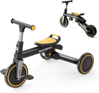 Kids 3 in 1 Tricycle Adjustable Seat Removable Pedals Toddler Ride On Bike