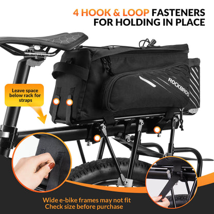 ROCKBROS 12L Bike Rack Bag with Rain Cover