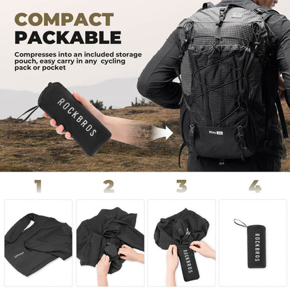 ROCKBROS Long-Seeved Cycling Windbreaker Jacket Foldable