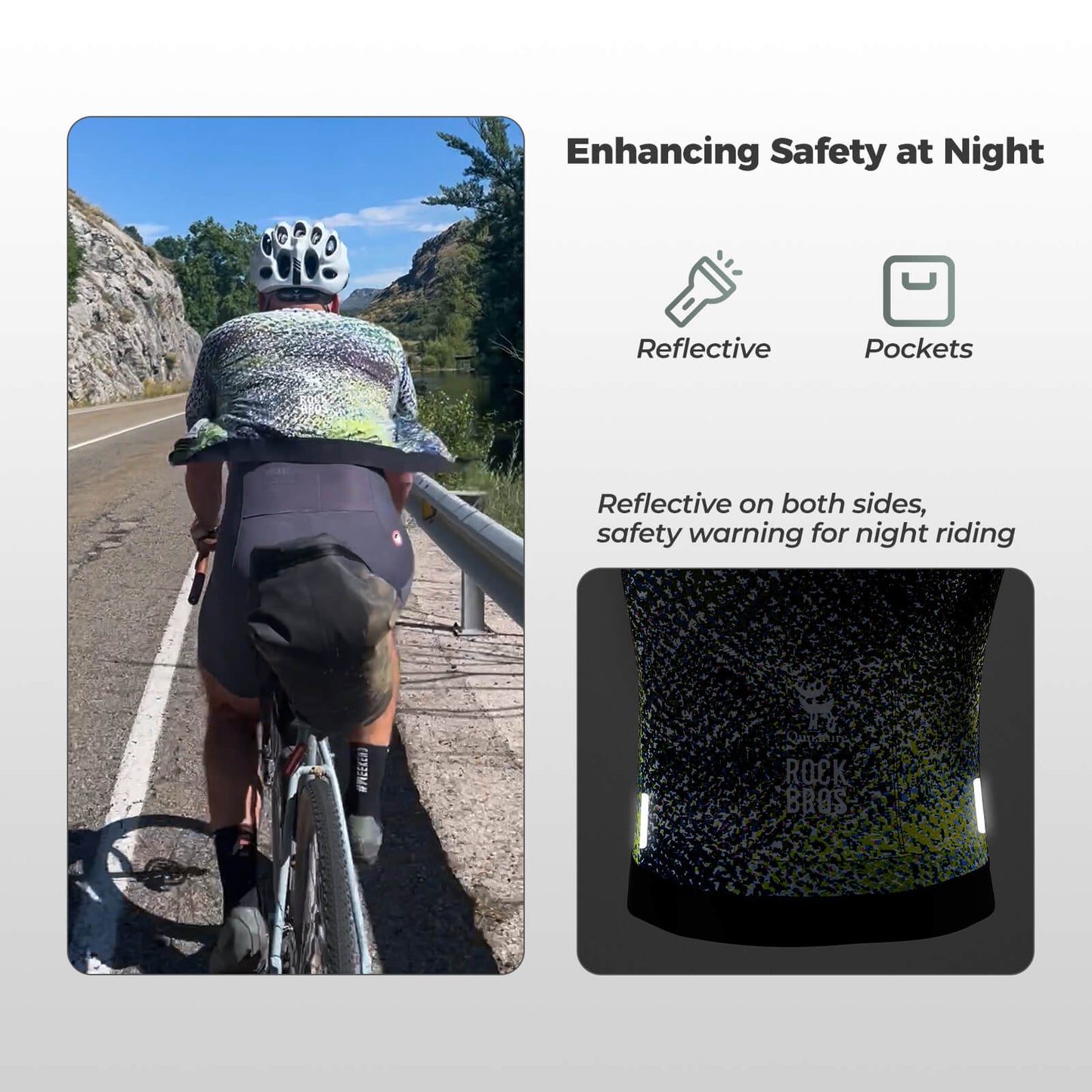 ROCKBROS Men's Short-Sleeve Camouflage Reflective Cycling Jersey