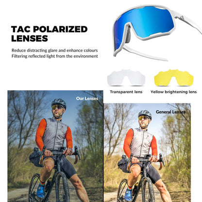 ROCKBROS Polarized Sunglasses UV400 Transparent Cycling Glasses Windproof TR90 Frame