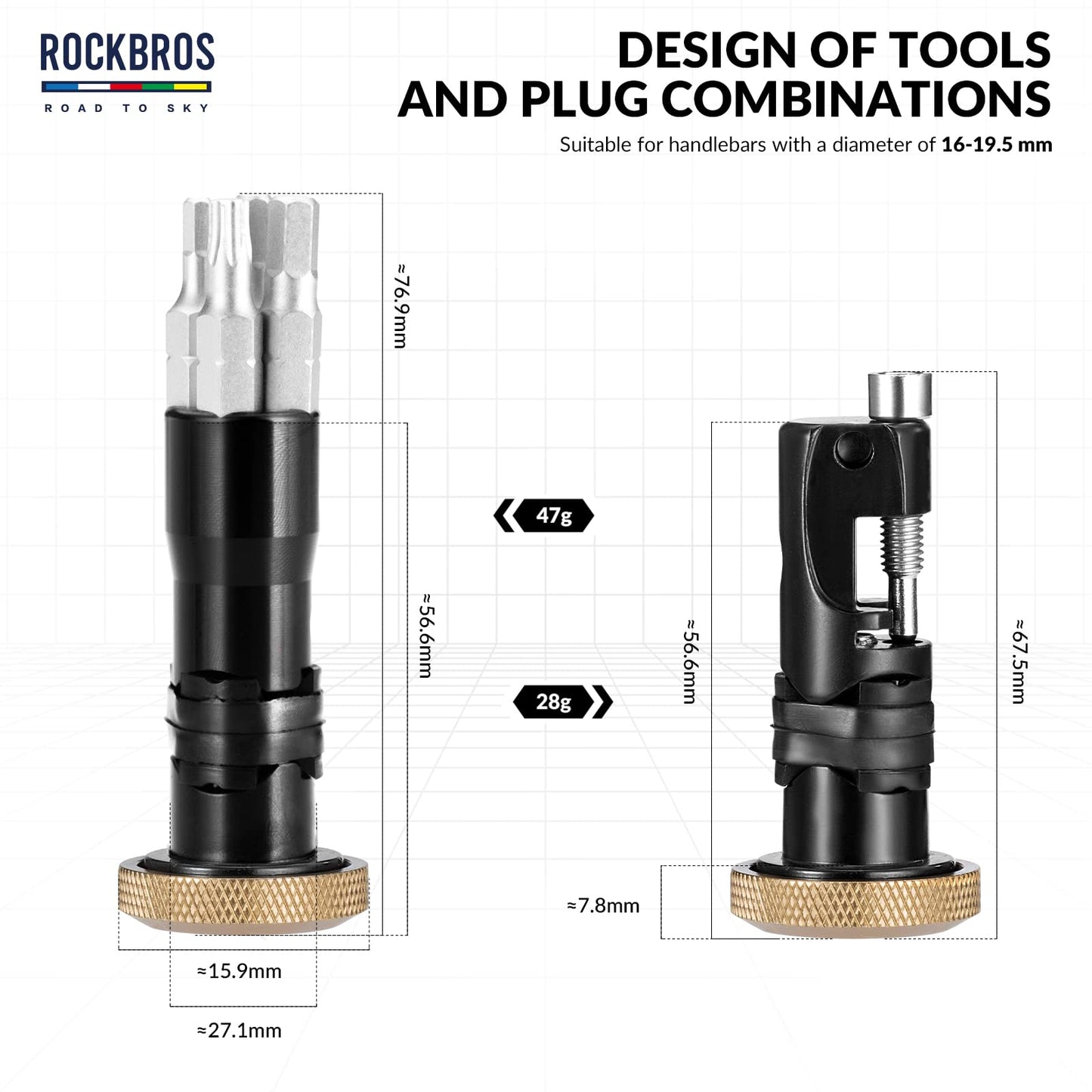 ROCKBROS Handlebar Tool Kit -Road to Sky VIAK Co-Branded Bar End