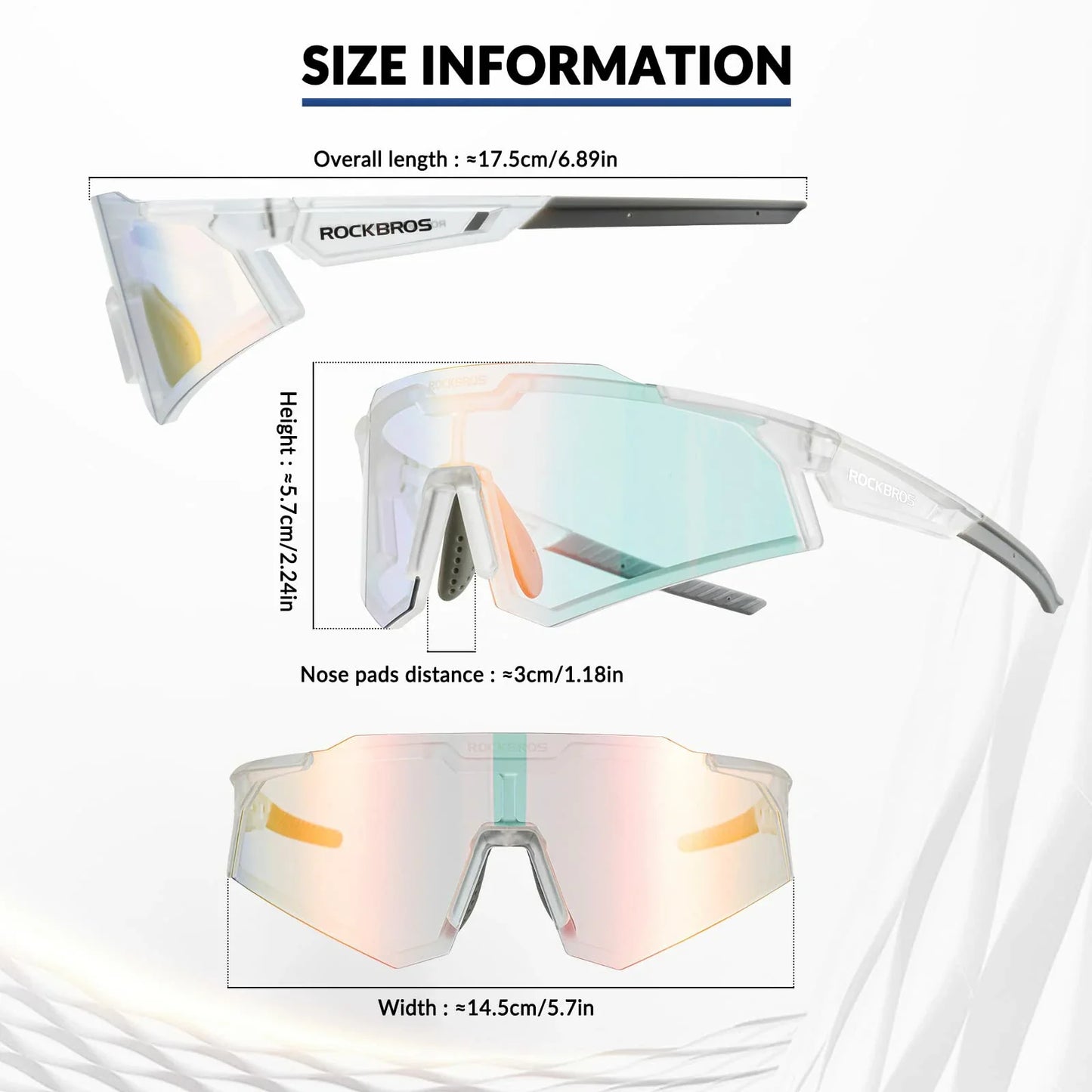 ROCKBROS Photochromic Sports Sunglasses UV Protection for Men Women Cycling