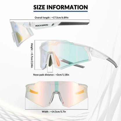 ROCKBROS Photochromic Sports Sunglasses UV Protection for Men Women Cycling