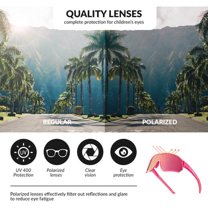 ROCKBROS Kids Polarized Cycling Sunglasses UV400 Bike Glasses