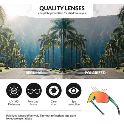 ROCKBROS Kids Polarized Cycling Sunglasses UV400 Bike Glasses