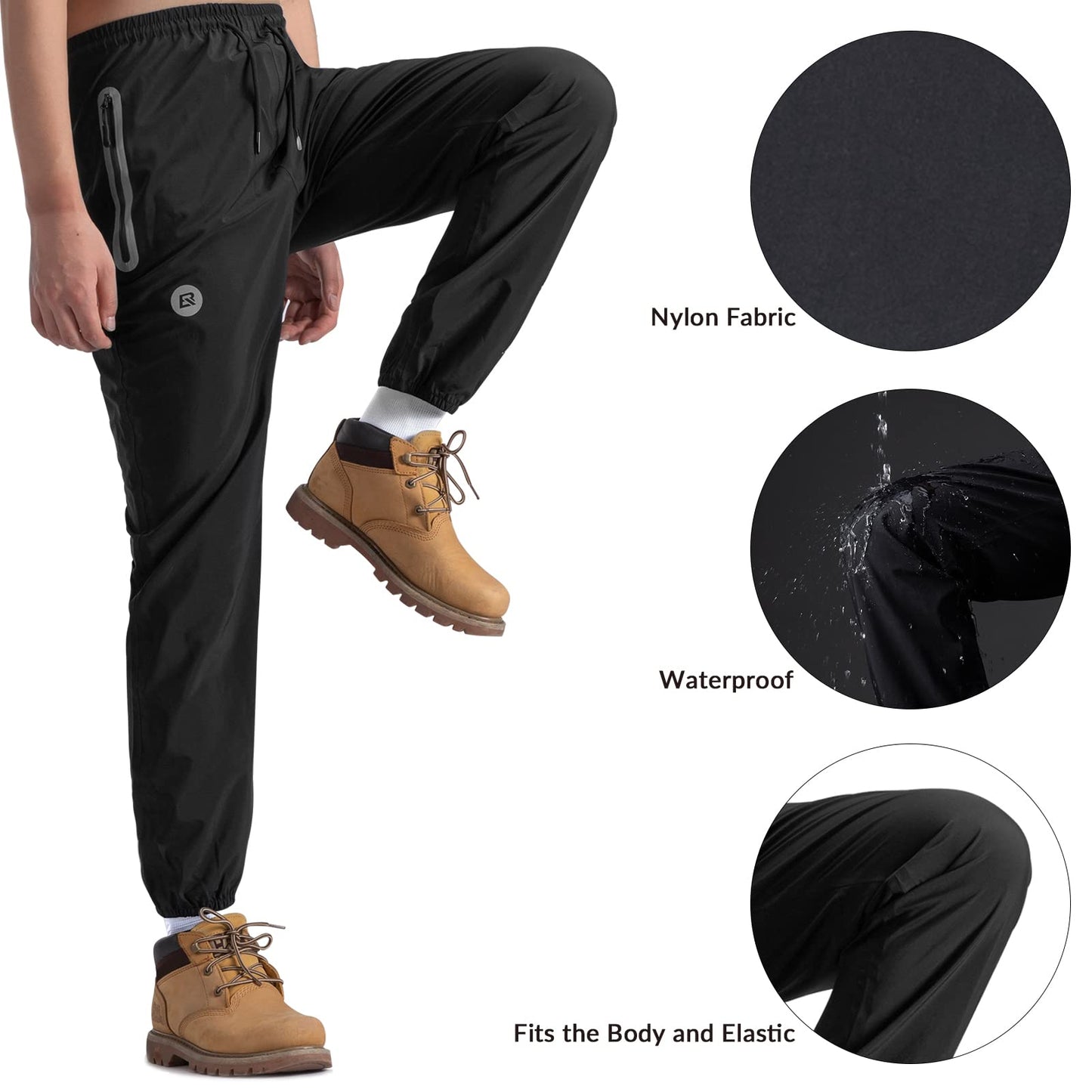 Waterproof Overtrousers for Men Women with Reflective