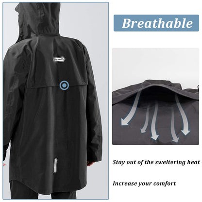 Waterproof Raincoat for Men Women with Reflective