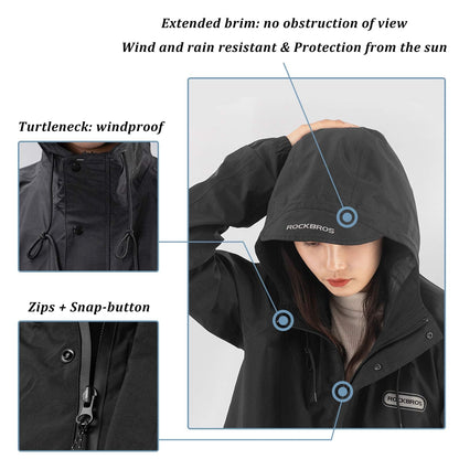 Waterproof Raincoat for Men Women with Reflective