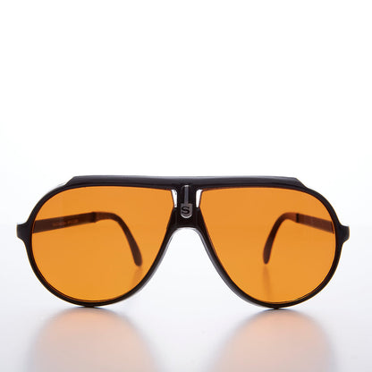 Simple Pilot Sunglasses with Orange Lenses - Rocky