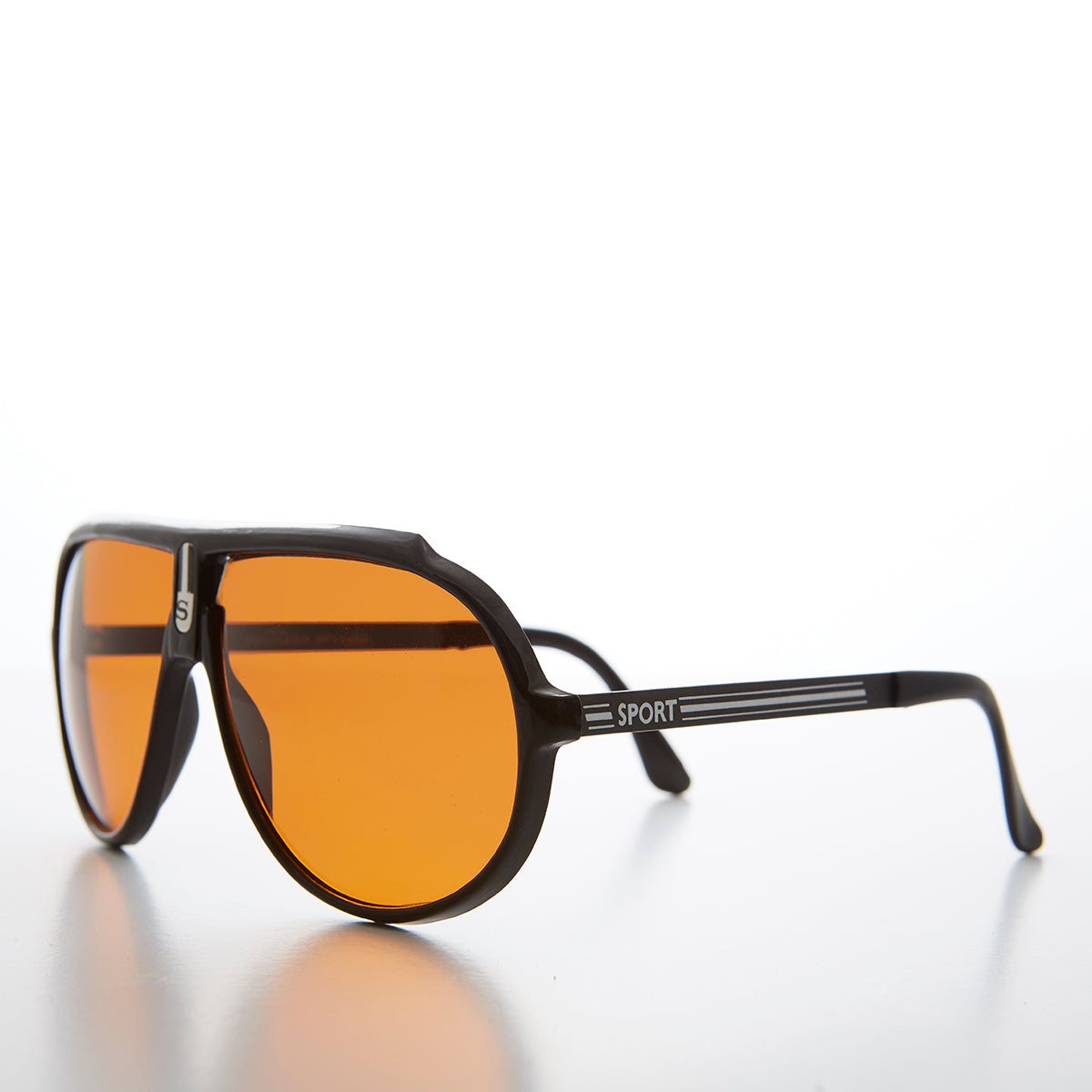 Simple Pilot Sunglasses with Orange Lenses - Rocky