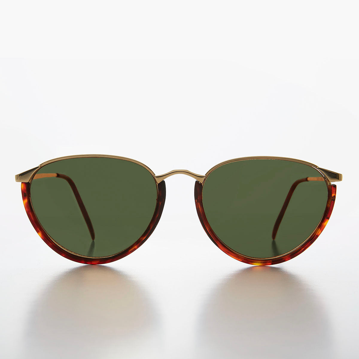 Women's Gold Brow Line 80s Vintage Sunglass - Roxie