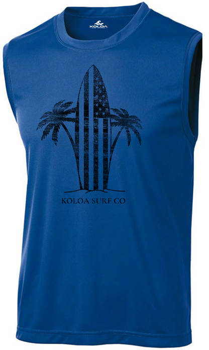 Koloa Retro USA Surfboard Athletic Sleeveless T-Shirt