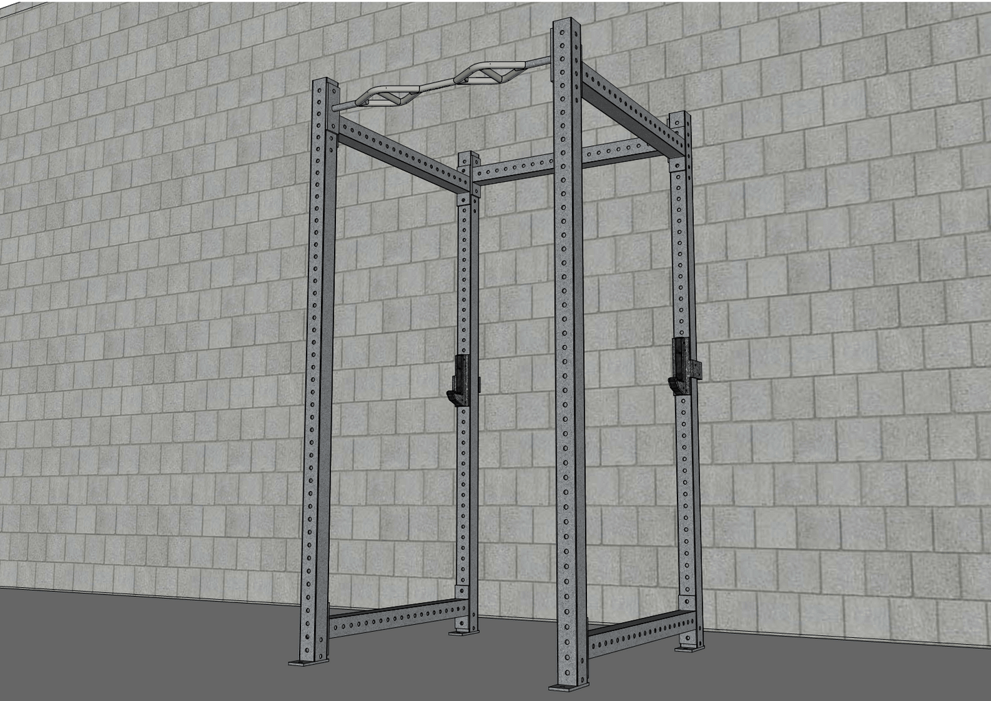 TGrip Commercial 4 Post Rack Complete Set - 3x3 Steel - Functional Multi-Grip Pull-Up - Sandwich Style J-Hooks