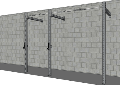 TGrip Commercial 10' Wall Mount Rig - 3x3 Steel - Functional Multi-Grip Pull-Up - Sandwich Style J-Hooks