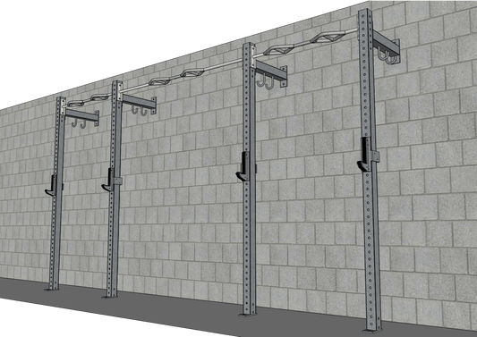 TGrip Commercial 14' Low Profile Wall Mount Rig Complete Weight Set - 3x3 Steel - Functional Multi-Grip Pull-Up - Sandwich Style J-Hooks