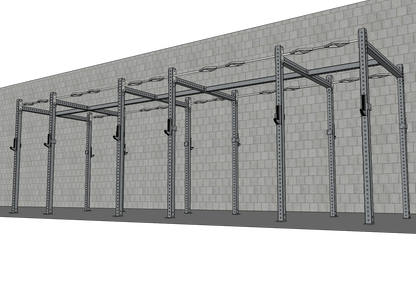 TGrip Commercial 24' Rig - 3x3 Steel - Functional Multi-Grip Pull-Up - Sandwich Style J-Hooks