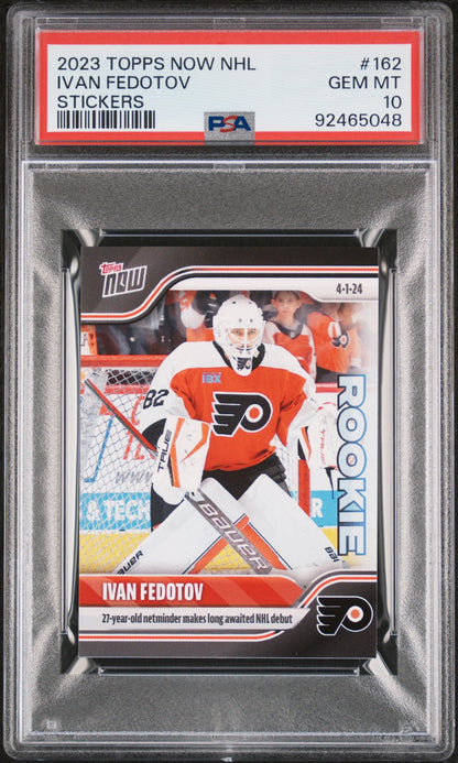 Graded 2023 Topps Now Ivan Fedotov #162 Stickers Rookie RC Hockey Card PSA 10 Gem Mint
