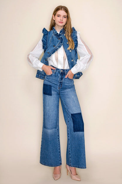 RUFFLE DENIM VEST
