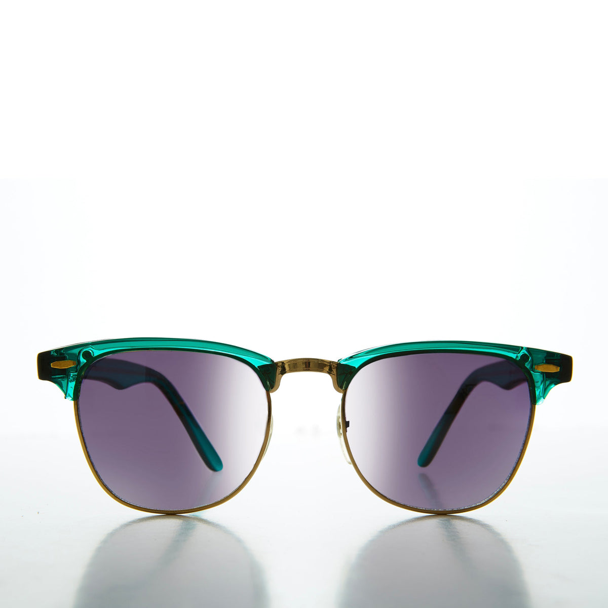 Half Rim Sunglasses with Flash Mirror Lens - Russo