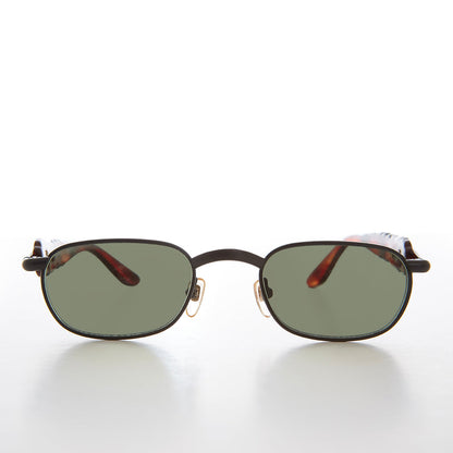 90s Unique Rectangular Vintage Sunglasses - Rusty