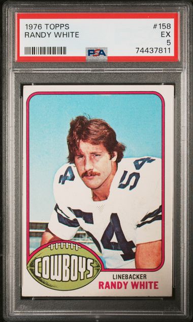 Graded 1976 Topps Randy White #158 Rookie RC Football Card PSA 5 Excellent