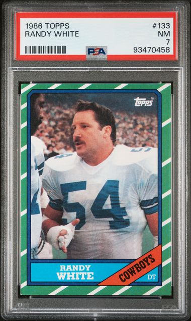 Graded 1986 Topps Randy White #133 Football Card PSA 7 Near Mint