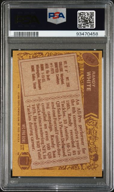 Graded 1986 Topps Randy White #133 Football Card PSA 7 Near Mint