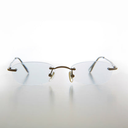 Rimless Tinted Rectangular Lens Reading Glasses - Ryn