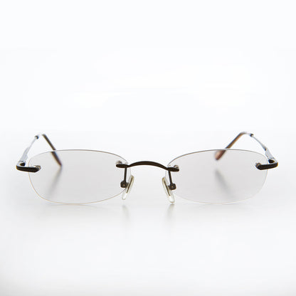 Rimless Tinted Rectangular Lens Reading Glasses - Ryn