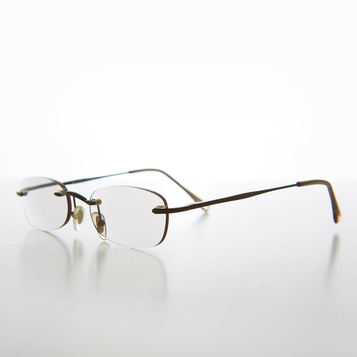 Rimless Tinted Rectangular Lens Reading Glasses - Ryn