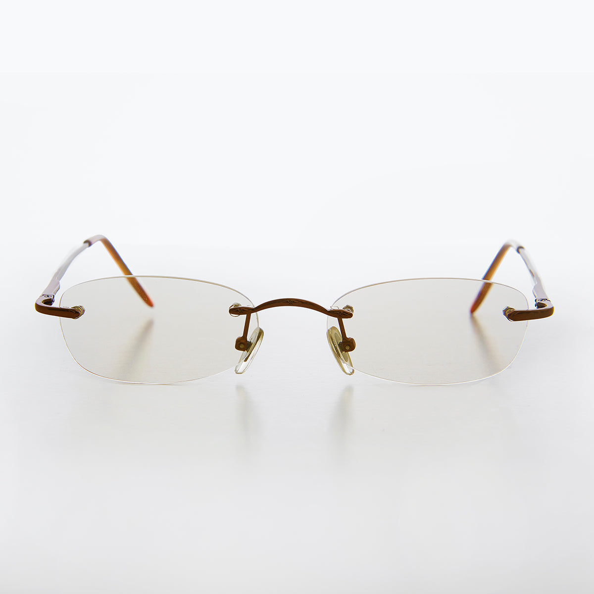 Rimless Tinted Rectangular Lens Reading Glasses - Ryn