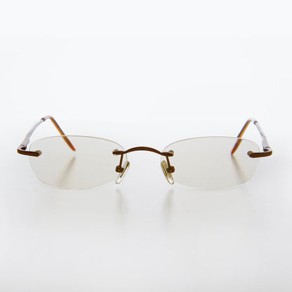 Rimless Tinted Rectangular Lens Reading Glasses - Ryn