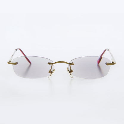 Rimless Tinted Rectangular Lens Reading Glasses - Ryn
