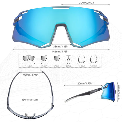 ROCKBROS Cycling GlassesMTB Biking  Sports Sunglasses with Anti Blue Lenses Men