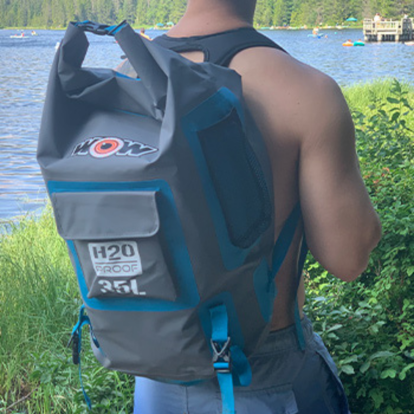 WOW Sports H2O WaterProof Dry Backpack in Blue with Adjustable Strap (18-5110B)