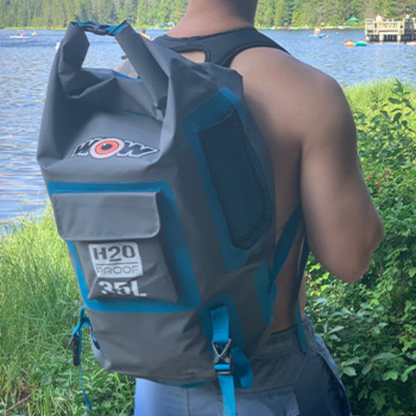 WOW Sports H2O WaterProof Dry Backpack in Blue with Adjustable Strap (18-5110B)